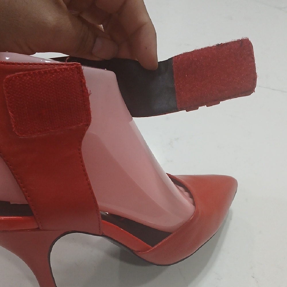 Steve Madden Red Ankle Strap Heels Sz8M Leather Upper Gentle Used - Picture 5 of 12